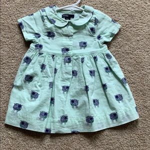 Baby gap sheep dress with navy cardigan